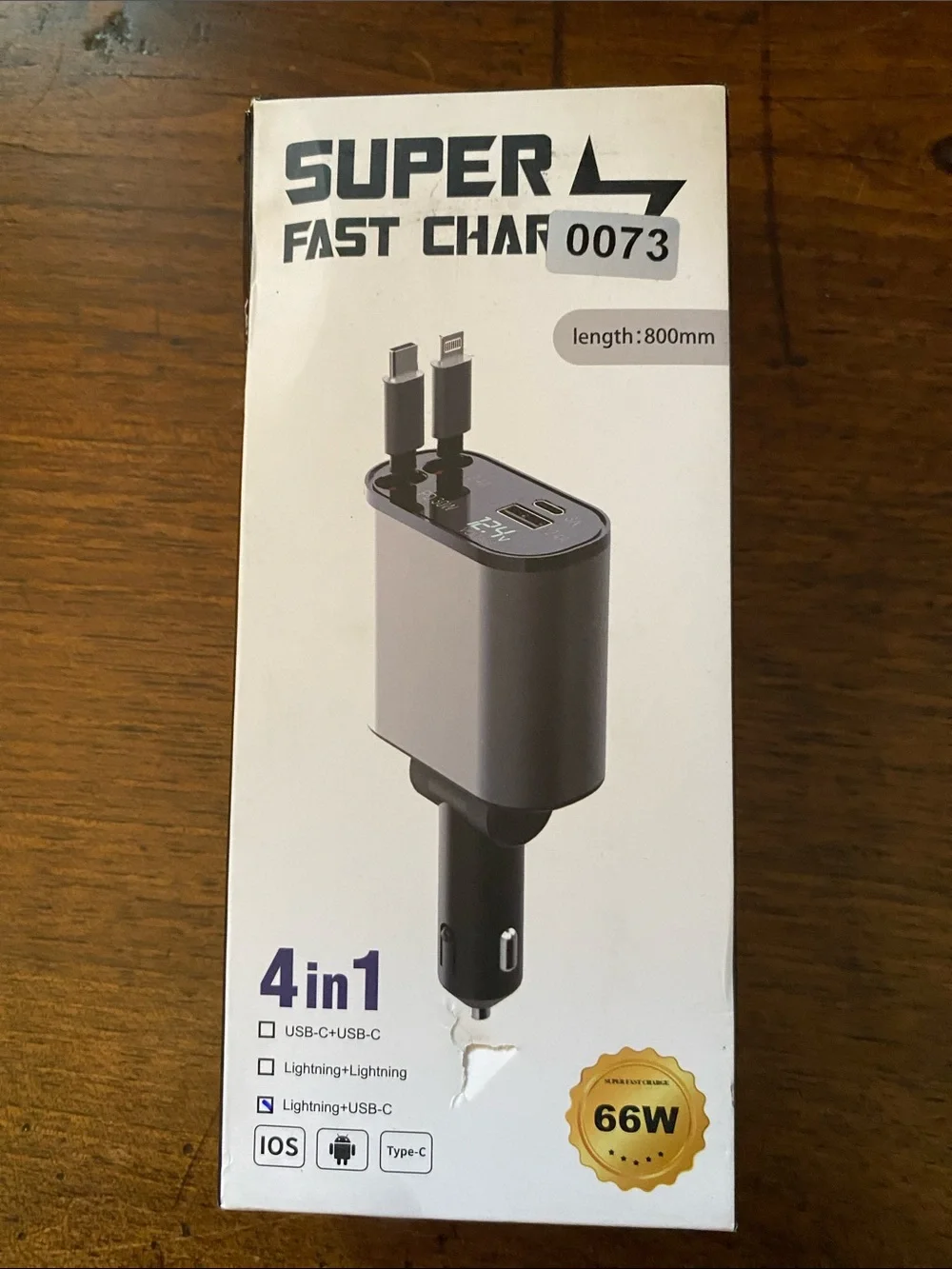 🆕 Super Car Charger, 120W 4 in 1 Super Fast Charge Car Phone Charger 2 Ports